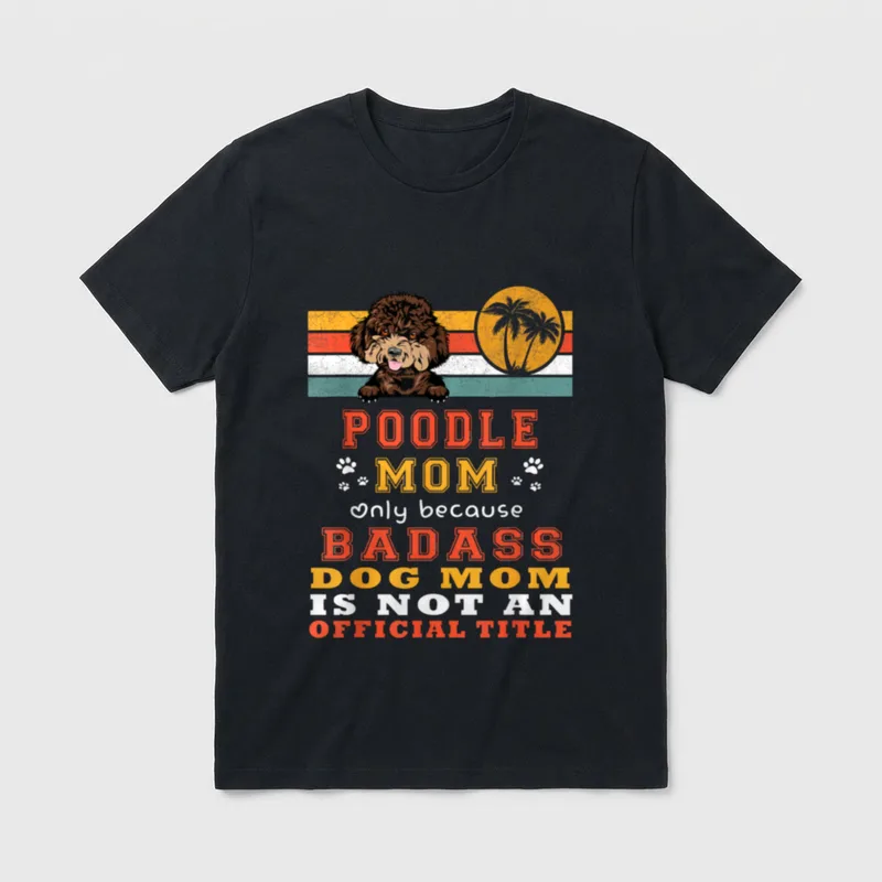 Pudel Mom Retro Vintage T-Shirt – Klassisches T-Shirt in Schwarz