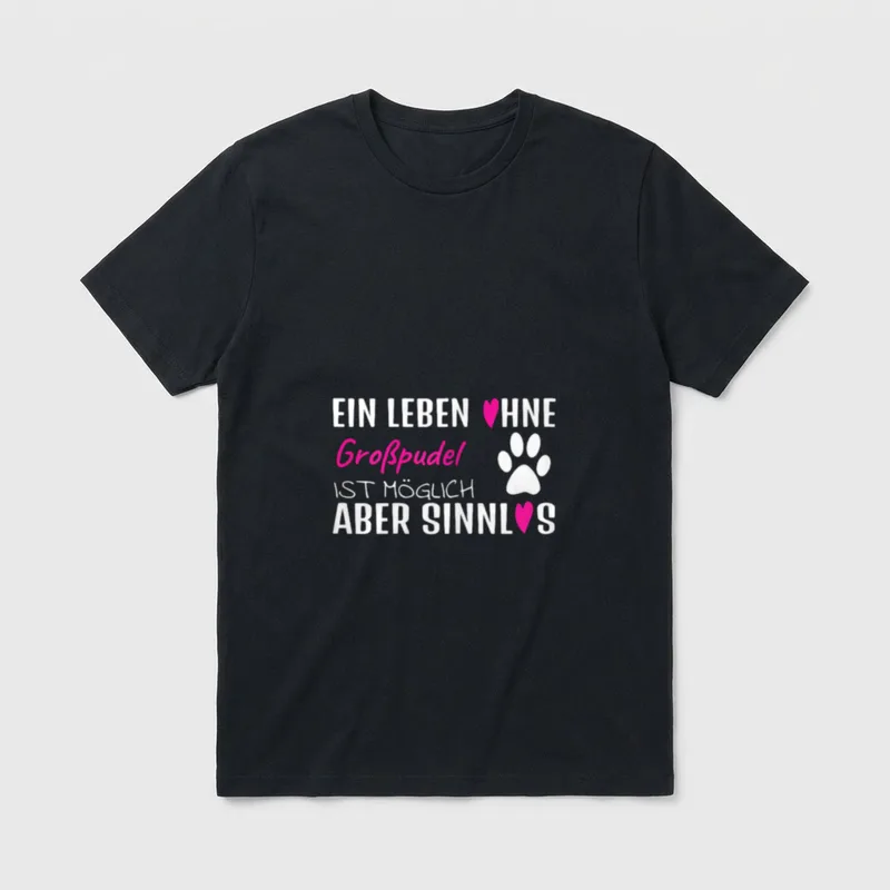 Großpudel Hundebesitzerin Spruch Violett T-Shirt – Klassisches T-Shirt in Schwarz