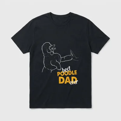 Best Poodle Dad Ever Dog T-Shirt – Pudel gibt Highfive zu Text best POODLE DAD ever – Klassisches T-Shirt in Schwarz