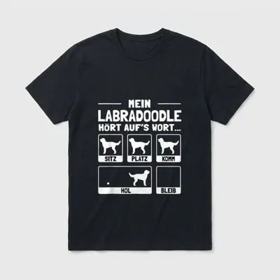 Labradoodle Pudel & Doodles T-Shirt – Klassisches T-Shirt in Schwarz