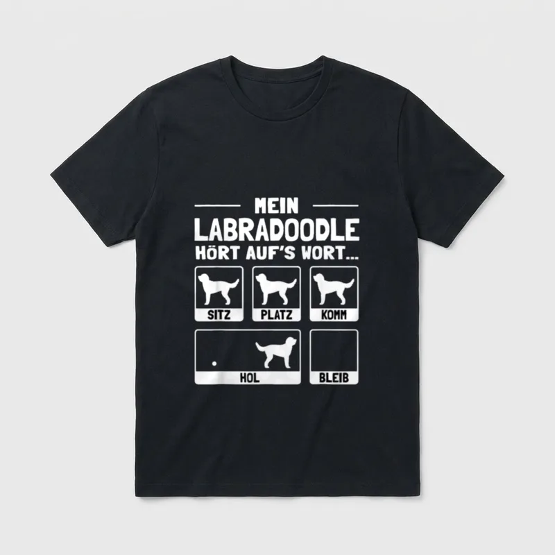 Labradoodle Pudel & Doodles T-Shirt – Klassisches T-Shirt in Schwarz
