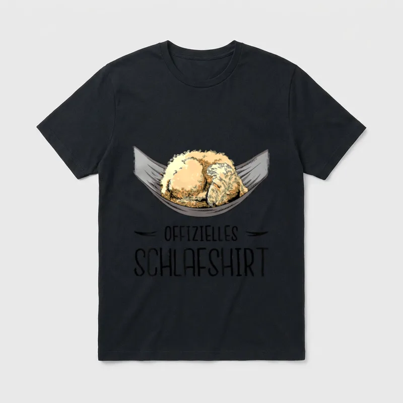 Offizielles Schlafshirt Pudel Hunde T-Shirt – Klassisches T-Shirt in Schwarz