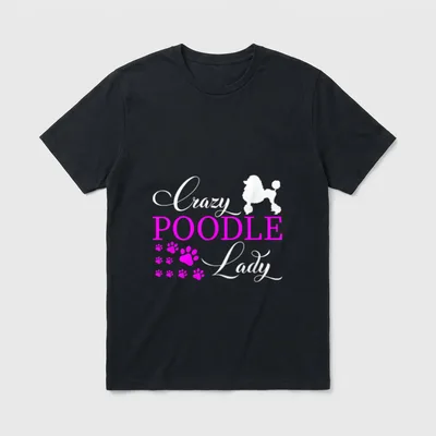 Verrückte Pudel Lady Pudel T-Shirt – Klassisches T-Shirt in Schwarz