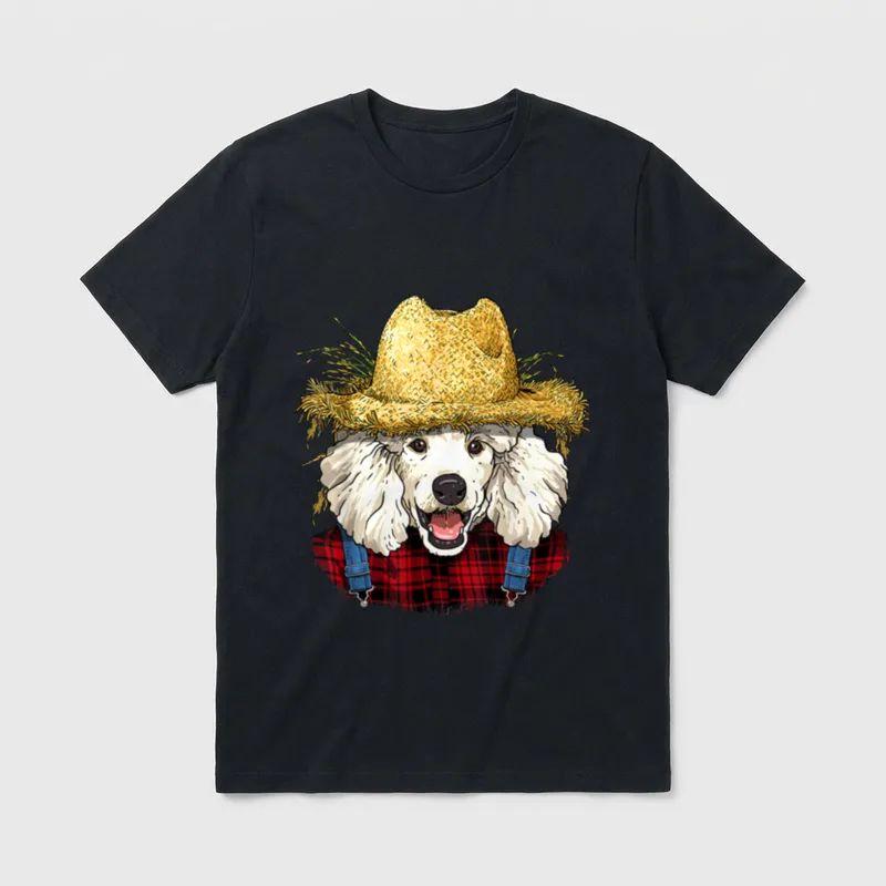 Poodle Farmer Pudel T-Shirt – Klassisches T-Shirt in Schwarz