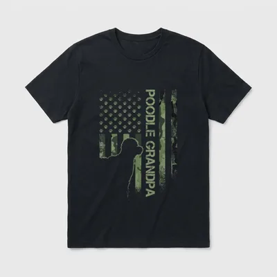 Vintage USA Camo Flagge T-Shirt – Klassisches T-Shirt in Schwarz