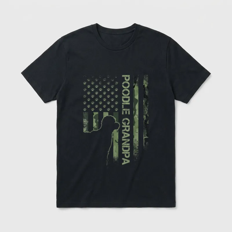 Vintage USA Camo Flagge T-Shirt – Klassisches T-Shirt in Schwarz