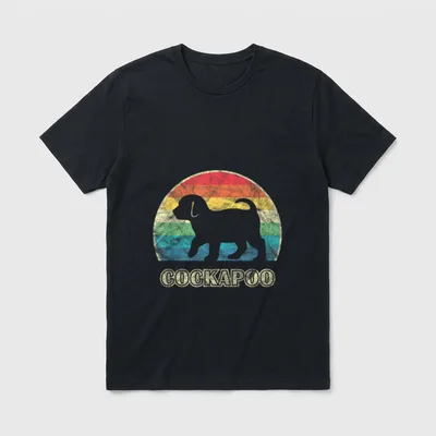 Cockapoo Vintage Style Hund T-Shirt – Klassisches T-Shirt in Schwarz