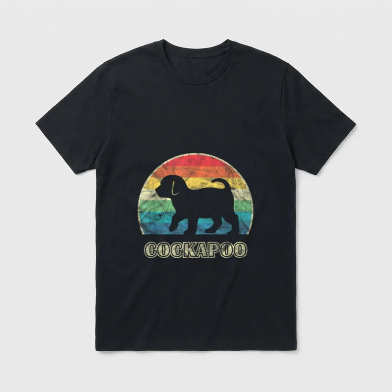 Cockapoo Vintage Style Hund T-Shirt – Klassisches T-Shirt in Schwarz