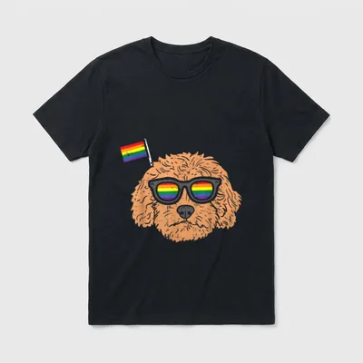 Goldendoodle Dog Glasses LGBTQ T-Shirt – Klassisches T-Shirt in Schwarz