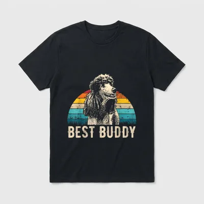 Retro Pudel Idee T-Shirt – Klassisches T-Shirt in Schwarz