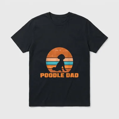 Poodle Dad Pudel Papa T-Shirt – Klassisches T-Shirt in Schwarz