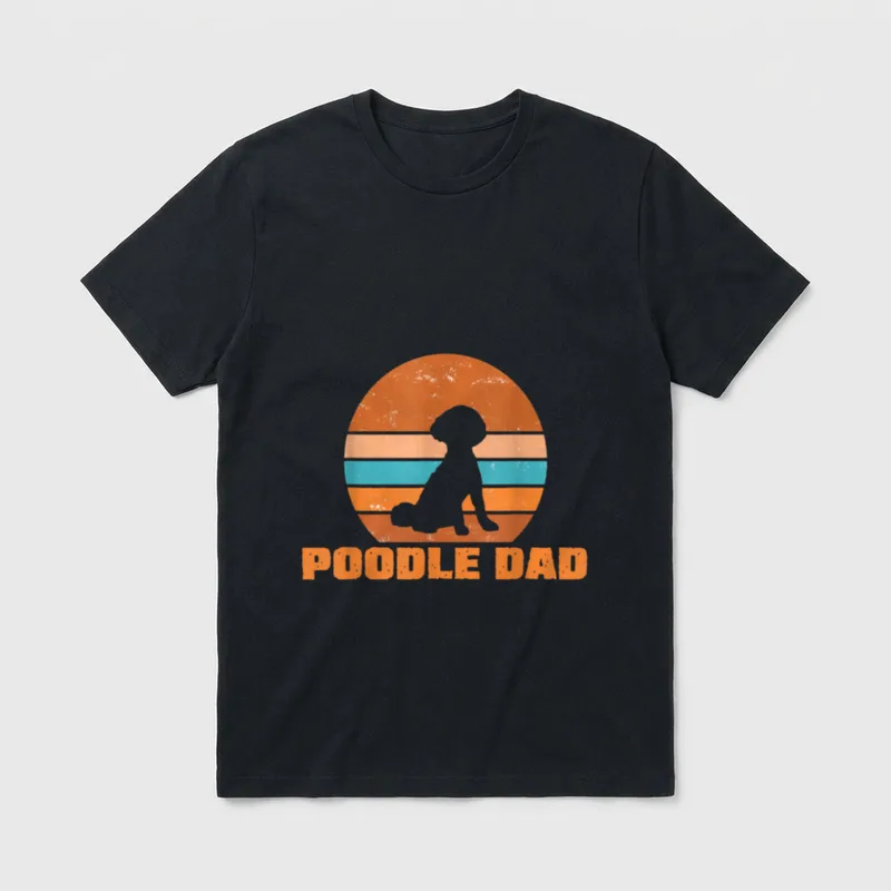 Poodle Dad Pudel Papa T-Shirt – Klassisches T-Shirt in Schwarz