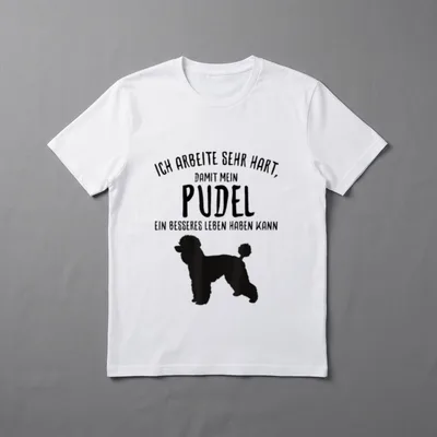 Lustiges Pudel Ich arbeite T-Shirt – Klassisches T-Shirt in Schwarz