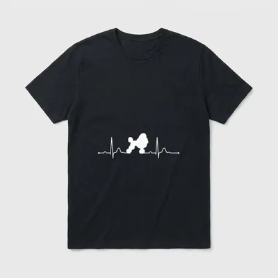 Pudel Heartbeat Herzschlag Hunde T-Shirt – Klassisches T-Shirt in Schwarz