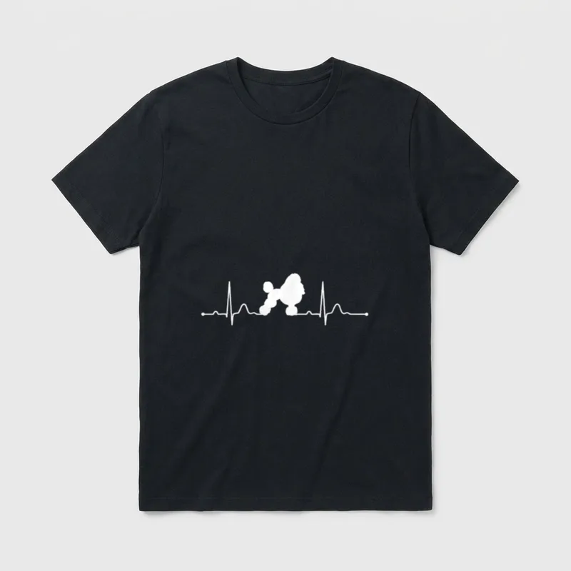 Pudel Heartbeat Herzschlag Hunde T-Shirt – Klassisches T-Shirt in Schwarz
