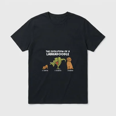 The Evolution Of A T-Shirt – Labradoodle Evolution Welpen Dinosaurier Hundemom Design – Klassisches T-Shirt in Schwarz