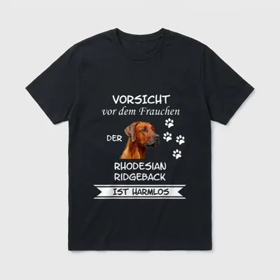 Vorsicht vor dem Frauchen Rhodesian T-Shirt – Klassisches T-Shirt in Schwarz