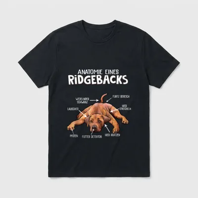 Anatomie Rhodesian Ridgeback Hund T-Shirt – Klassisches T-Shirt in Schwarz