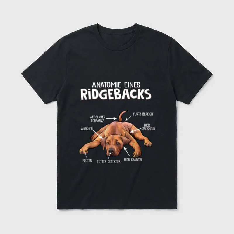 Anatomie Rhodesian Ridgeback Hund T-Shirt – Klassisches T-Shirt in Schwarz