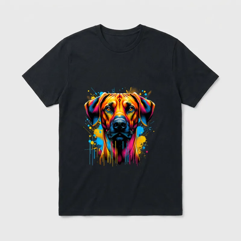 Splash Art Rhodesian Ridgeback T-Shirt – Klassisches T-Shirt in Schwarz