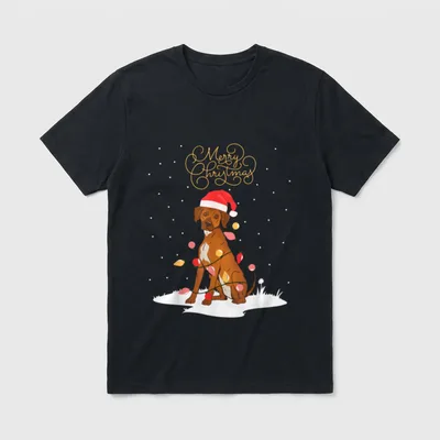 Rhodesian Ridgeback Merry Christmas T-Shirt – Klassisches T-Shirt in Schwarz
