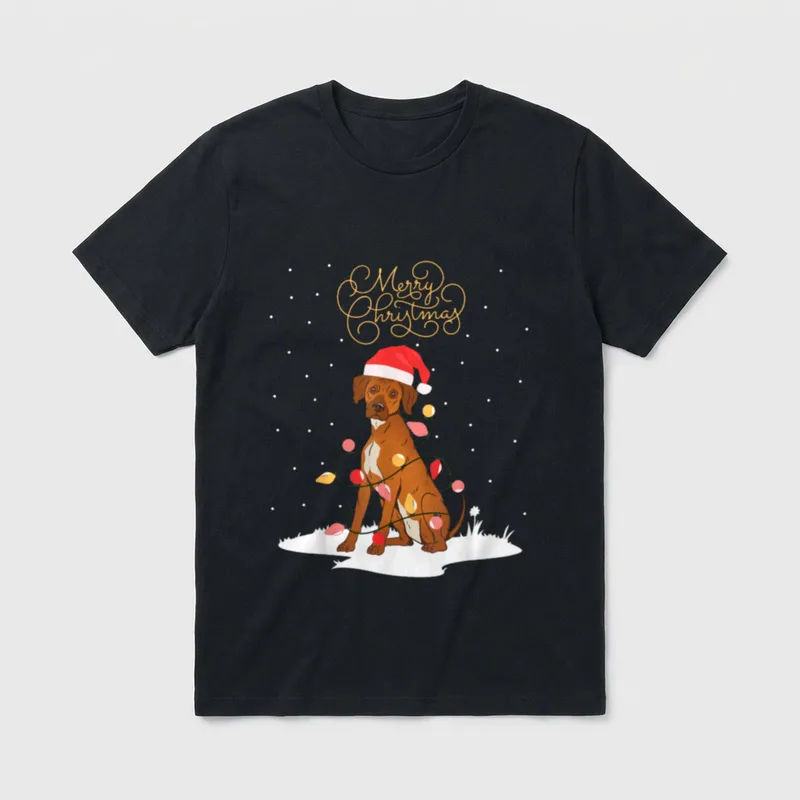 Rhodesian Ridgeback Merry Christmas T-Shirt – Klassisches T-Shirt in Schwarz