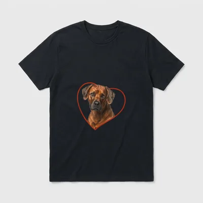 Rhodesian Ridgeback Hund Portrait T-Shirt – Klassisches T-Shirt in Schwarz