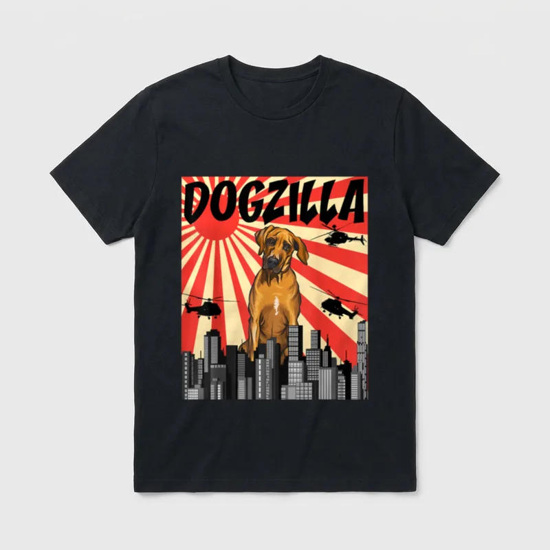 Lustige Retro Japanische Dogzilla T-Shirt – Klassisches T-Shirt in Schwarz
