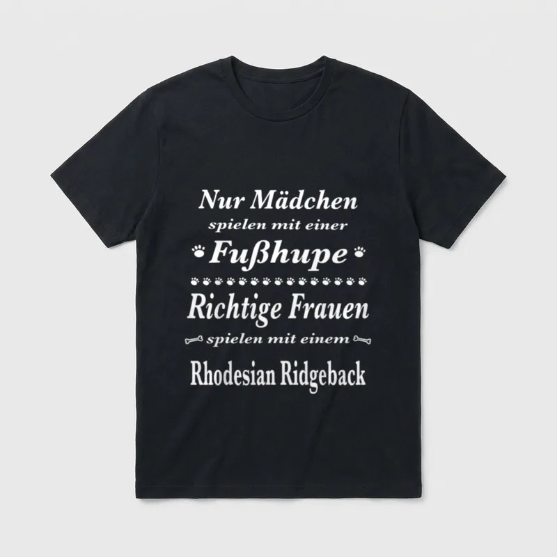 Rhodesian Ridgeback Rhodesian Ridgeback Fußhupe T-Shirt – Klassisches T-Shirt in Schwarz