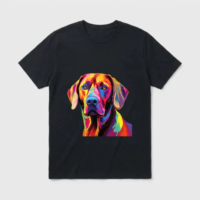 Wasserfarben Farbenfroher Rhodesian Ridgeback T-Shirt – Klassisches T-Shirt in Schwarz