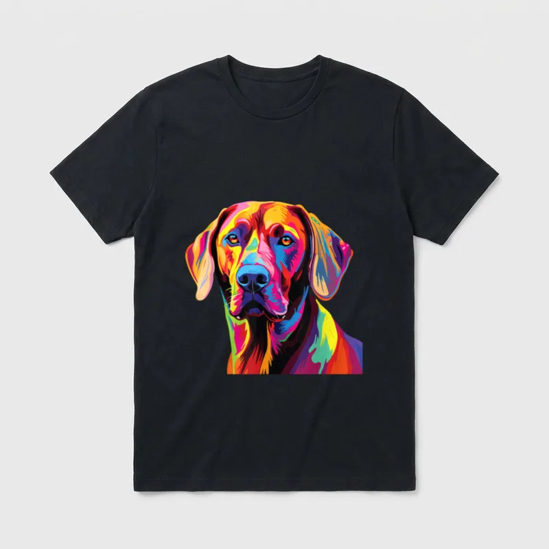 Wasserfarben Farbenfroher Rhodesian Ridgeback T-Shirt – Klassisches T-Shirt in Schwarz
