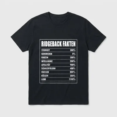 Rhodesian Ridgeback Fakten Hundehalter T-Shirt – Klassisches T-Shirt in Schwarz