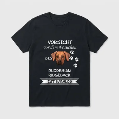 Rhodesian Ridgeback Hund Frauchen T-Shirt – Klassisches T-Shirt in Schwarz