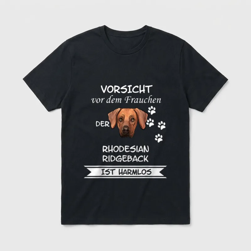 Rhodesian Ridgeback Hund Frauchen T-Shirt – Klassisches T-Shirt in Schwarz
