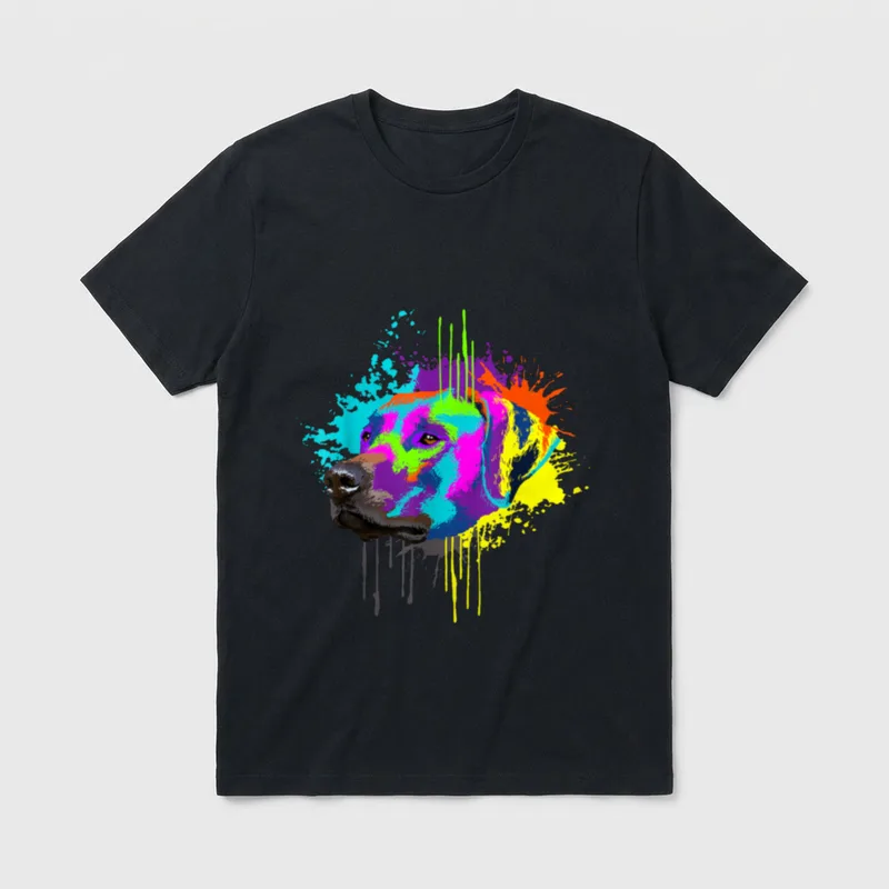 Splash Art Rhodesian Ridgeback Hunde T-Shirt – Klassisches T-Shirt in Schwarz