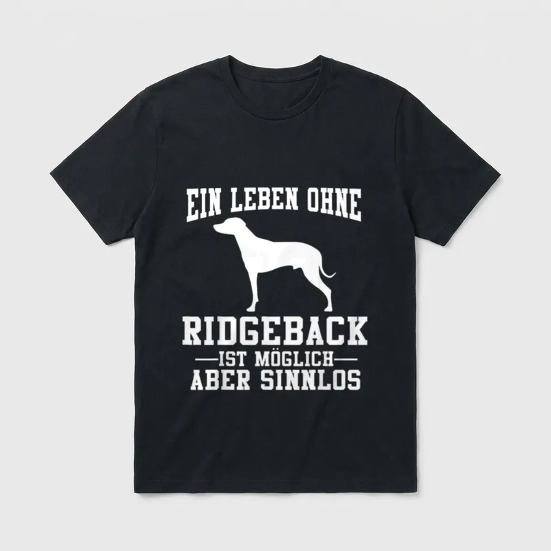 Rhodesian Ridgeback Hund Lustige T-Shirt 0090 – Klassisches T-Shirt in Schwarz