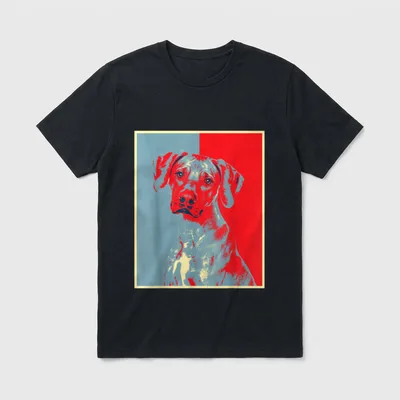 Hunde-Kunstwerk Vintage Silhouette Rhodesian T-Shirt – Klassisches T-Shirt in Schwarz