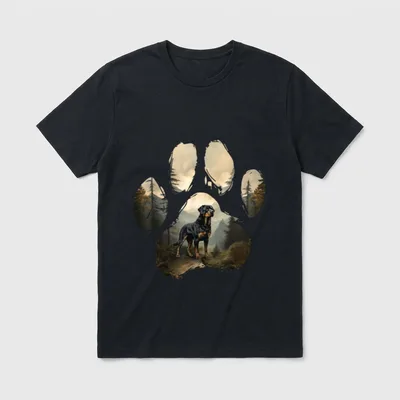 Rottweiler Mountain Paw Design T-Shirt – Klassisches T-Shirt in Schwarz