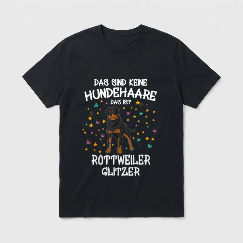 Rottweiler Glitzer Rottie Hundehalter T-Shirt – Klassisches T-Shirt in Schwarz
