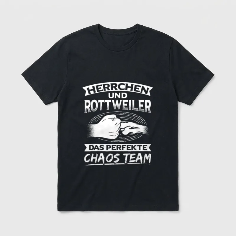 Herrchen Und Rottweiler Chaos T-Shirt – Klassisches T-Shirt in Schwarz