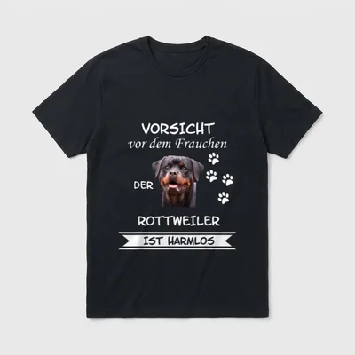 Vorsicht Vor Dem Frauchen T-Shirt 0023 – Klassisches T-Shirt in Schwarz