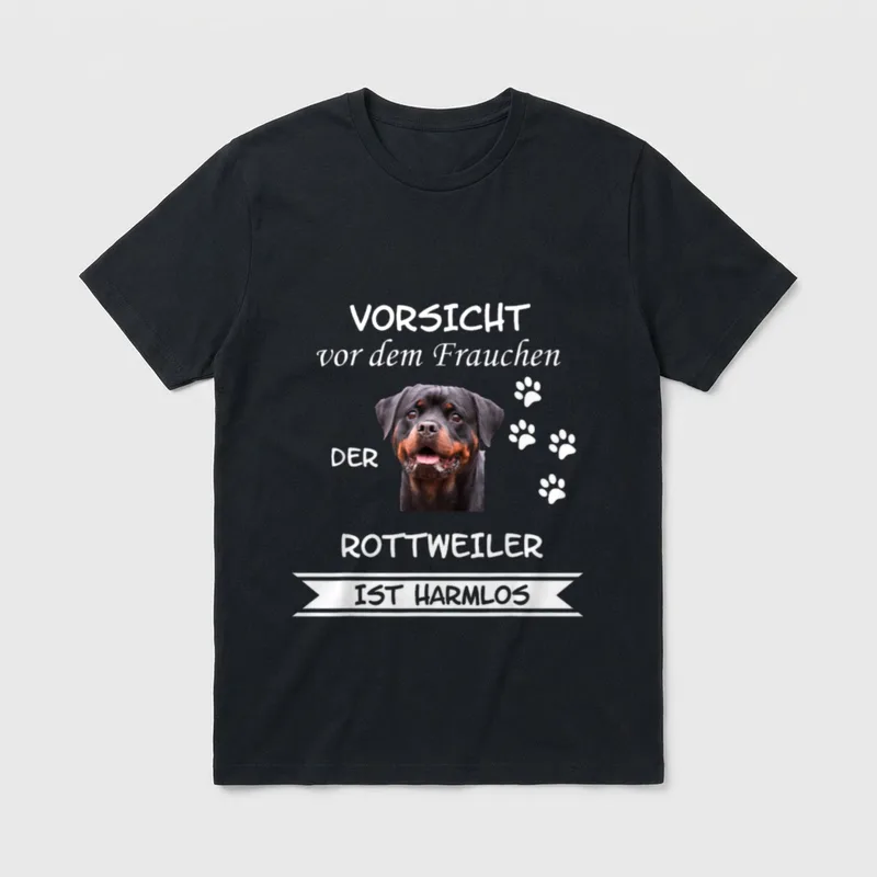 Vorsicht Vor Dem Frauchen T-Shirt 0023 – Klassisches T-Shirt in Schwarz
