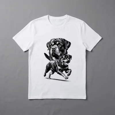 Stolzer verspielter Rottweiler Hund T-Shirt – Klassisches T-Shirt in Schwarz