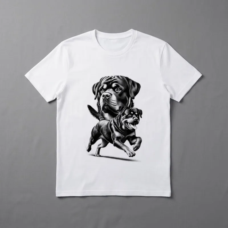 Stolzer verspielter Rottweiler Hund T-Shirt – Klassisches T-Shirt in Schwarz