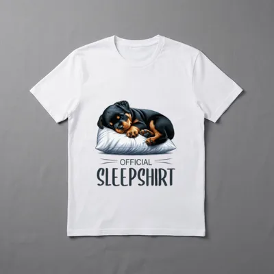 Schlafanzug Offizielles Schlafshirt süßer Hund T-Shirt – Klassisches T-Shirt in Schwarz
