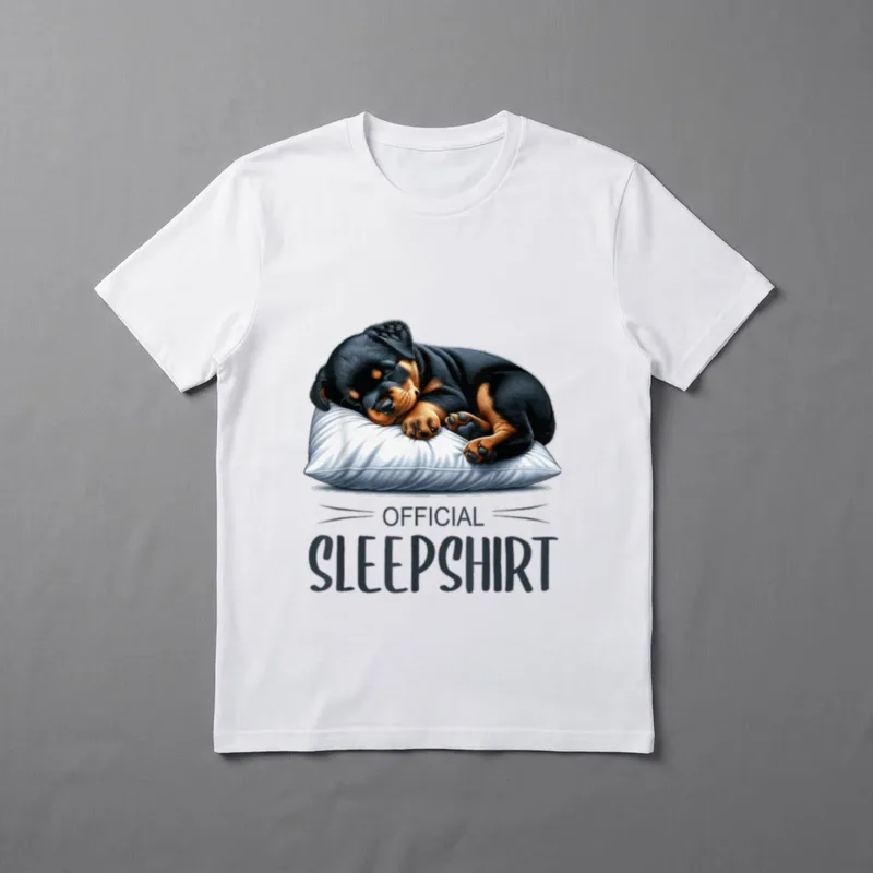 Schlafanzug Offizielles Schlafshirt süßer Hund T-Shirt – Klassisches T-Shirt in Schwarz