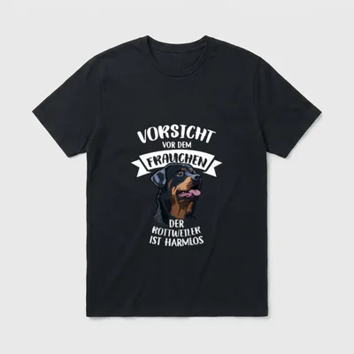 Vorsicht Vor Dem Frauchen T-Shirt 0031 – Klassisches T-Shirt in Schwarz