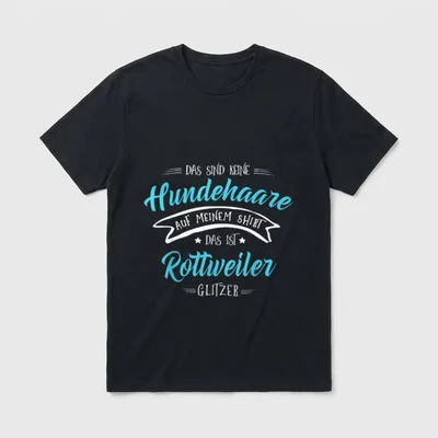 Rottweiler Hund Glitzer Design T-Shirt – Klassisches T-Shirt in Schwarz