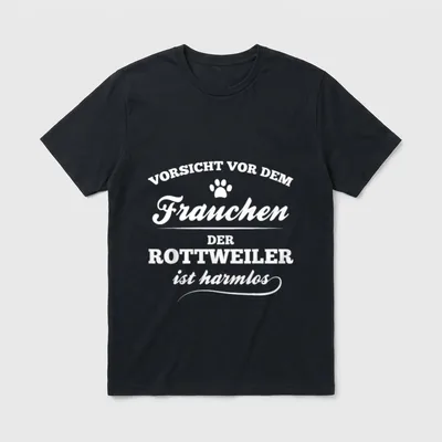 Vorsicht vor dem Frauchen T-Shirt 0034 – Klassisches T-Shirt in Schwarz