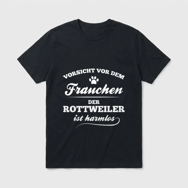 Vorsicht vor dem Frauchen T-Shirt 0034 – Klassisches T-Shirt in Schwarz